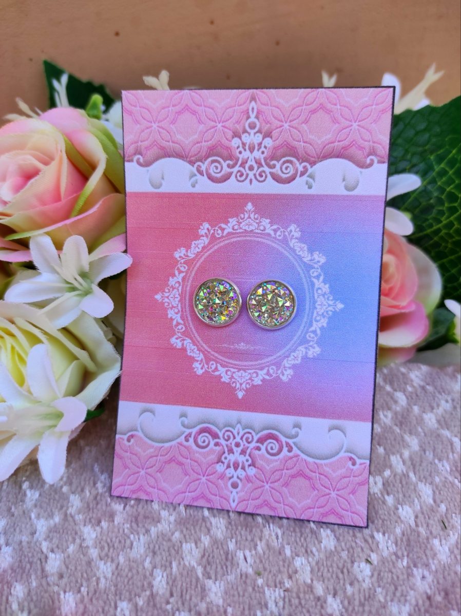 Szivárvány elegancia bedugós fülbevaló